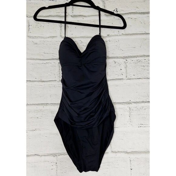 La Blanca Women's One-Piece Swimsuit Solid Black Size 10 Slimming Bathing Suit - Picture 1 of 7